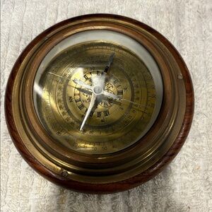 Vintage Brass and Wood Compass